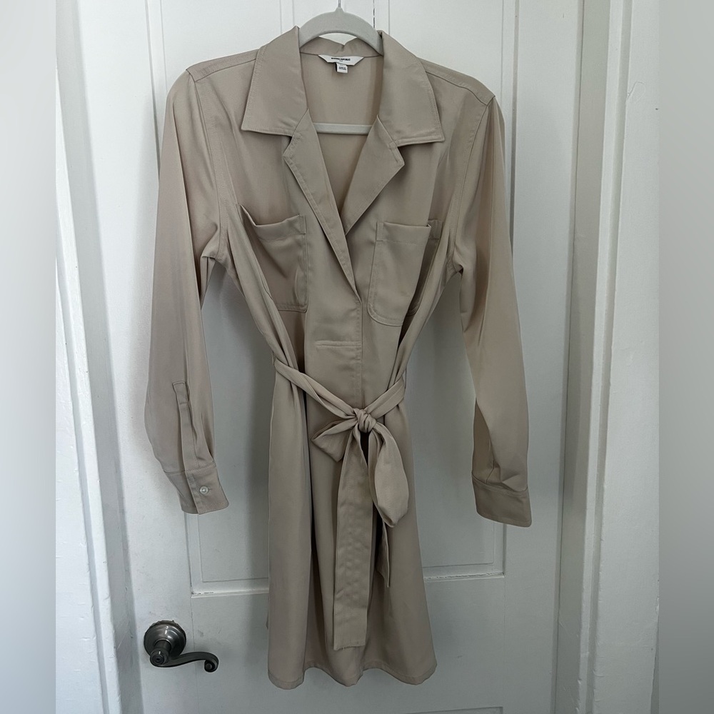 Banana Republic Light Beige Collared Shirt Dress